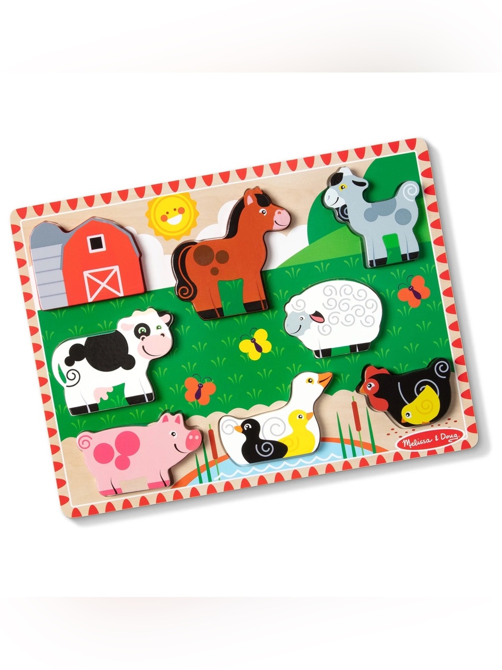 Melissa & Doug Farm Animals Chunky Wooden 8 Piece Puzzle